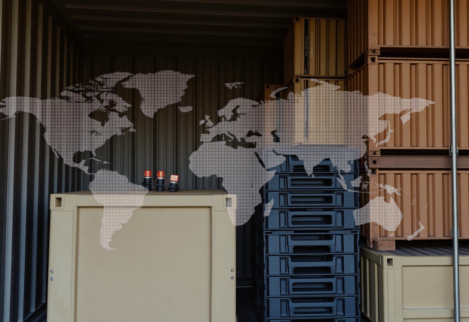 Container freight at port